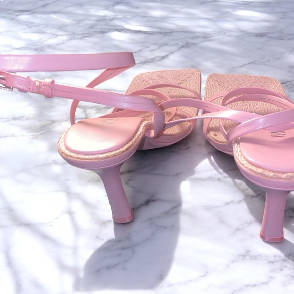 Zara Light Pink Strappy Sandals size 38 7.5 - Picture 2 of 4